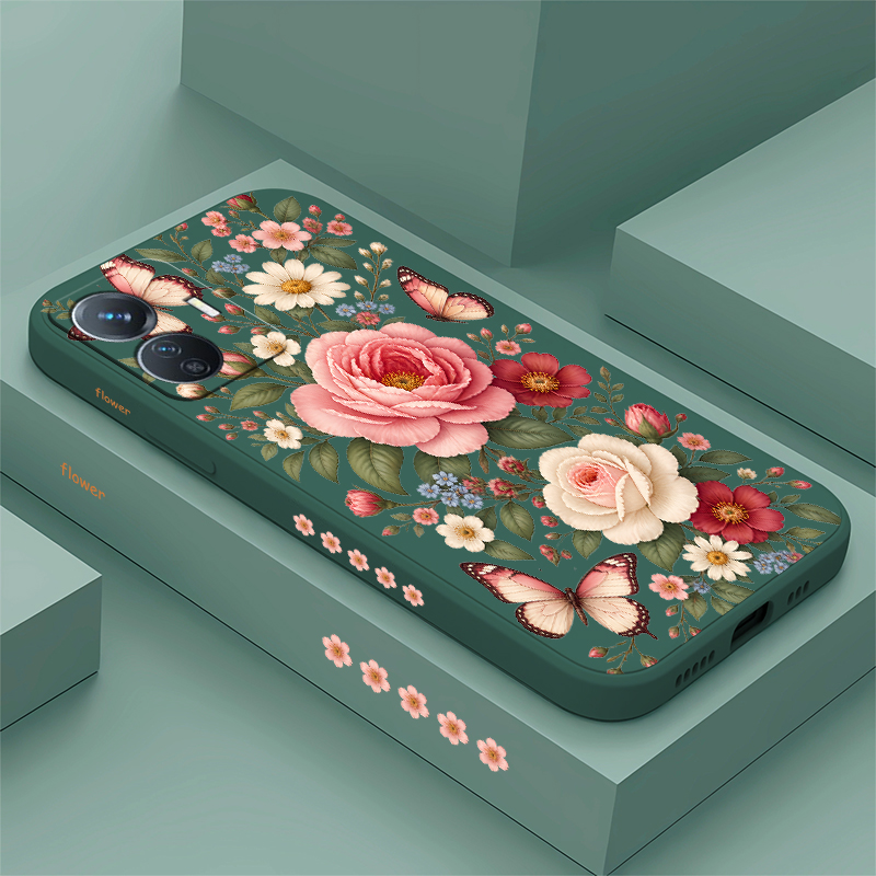 Vivo Y28 - Blumen-Schmetterlinge-Hülle für Vivo Y400 Y200 Y100