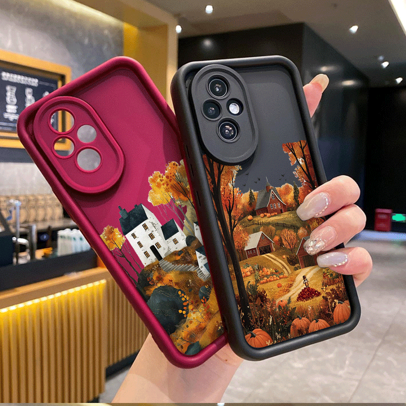 Phone Cases Honor - Retro-Landhaus-Herbstlandschaft-Muster Handyhülle für Honor Huawei Nova