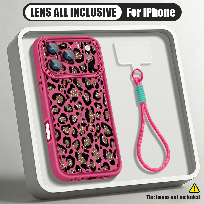 Phone Cases With Straps - Braune Leopardenmuster-Handyhülle mit Lanyard für iPhone