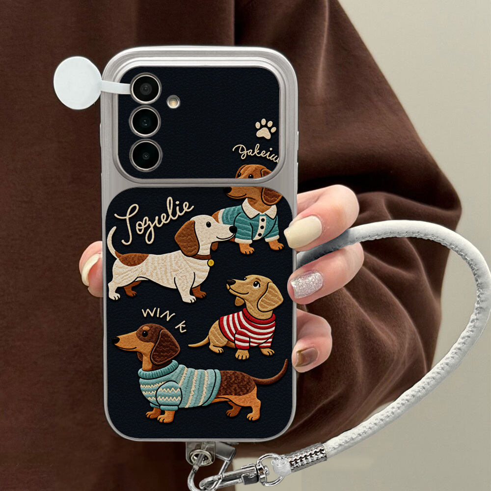Phone Cases With Straps - Cartoon Dackel Handyhülle für Samsung A56