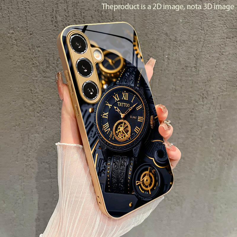 Phone Cases Metal - Mechanische Golduhr-Muster 2D Handyhülle für Samsung