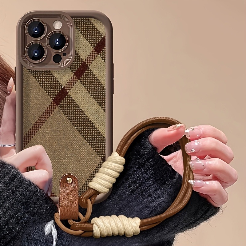 Phone Cases With Straps - Braun gestreifte Lanyard-Handyhülle für Samsung Galaxy