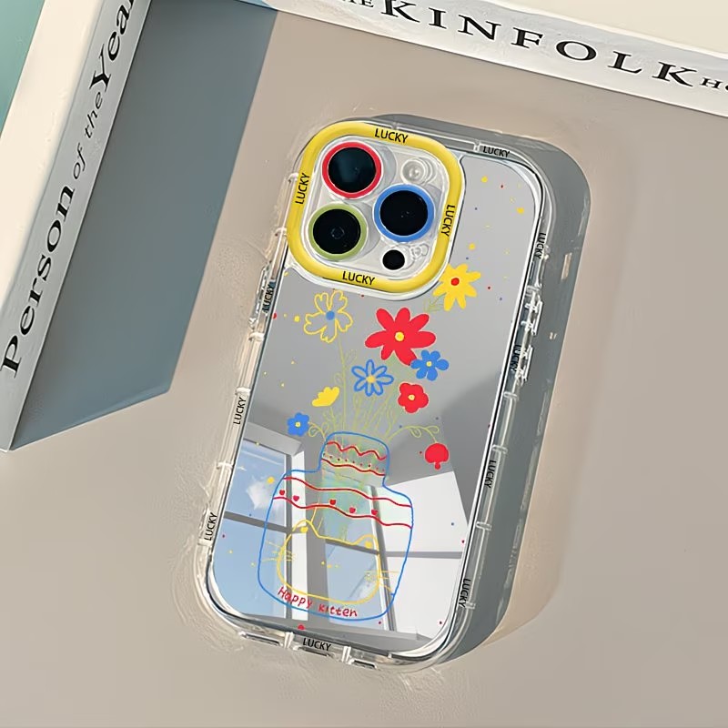Phone Cases Xr Iphone - Sommerliche Gänseblümchen-Katzen-Vasen-Design Spiegel-Handyhülle für iPhone 17