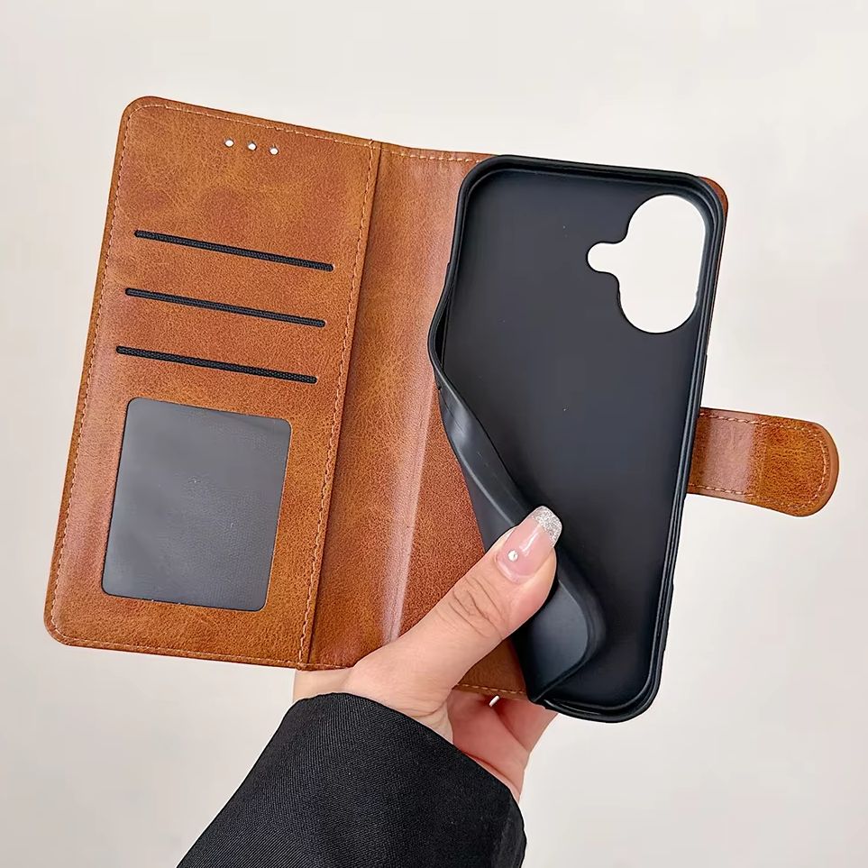 Flip Leather Case - Flip Wallet PU-Leder Handyhülle für iPhone