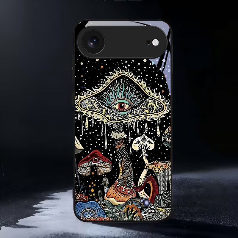Phone Cases Xr Iphone - Mystisches Böses Auge Pilz Schwarze Glas-Handyhülle