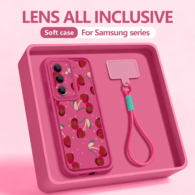 Phone Cases With Straps - Kleines Kirschmuster Lanyard-Handyhülle für Samsung Galaxy