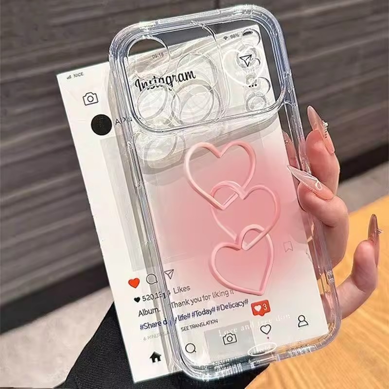 Phone Cases Like Loopy - Handbemalte Rosa Herz Weiche Handyhülle für