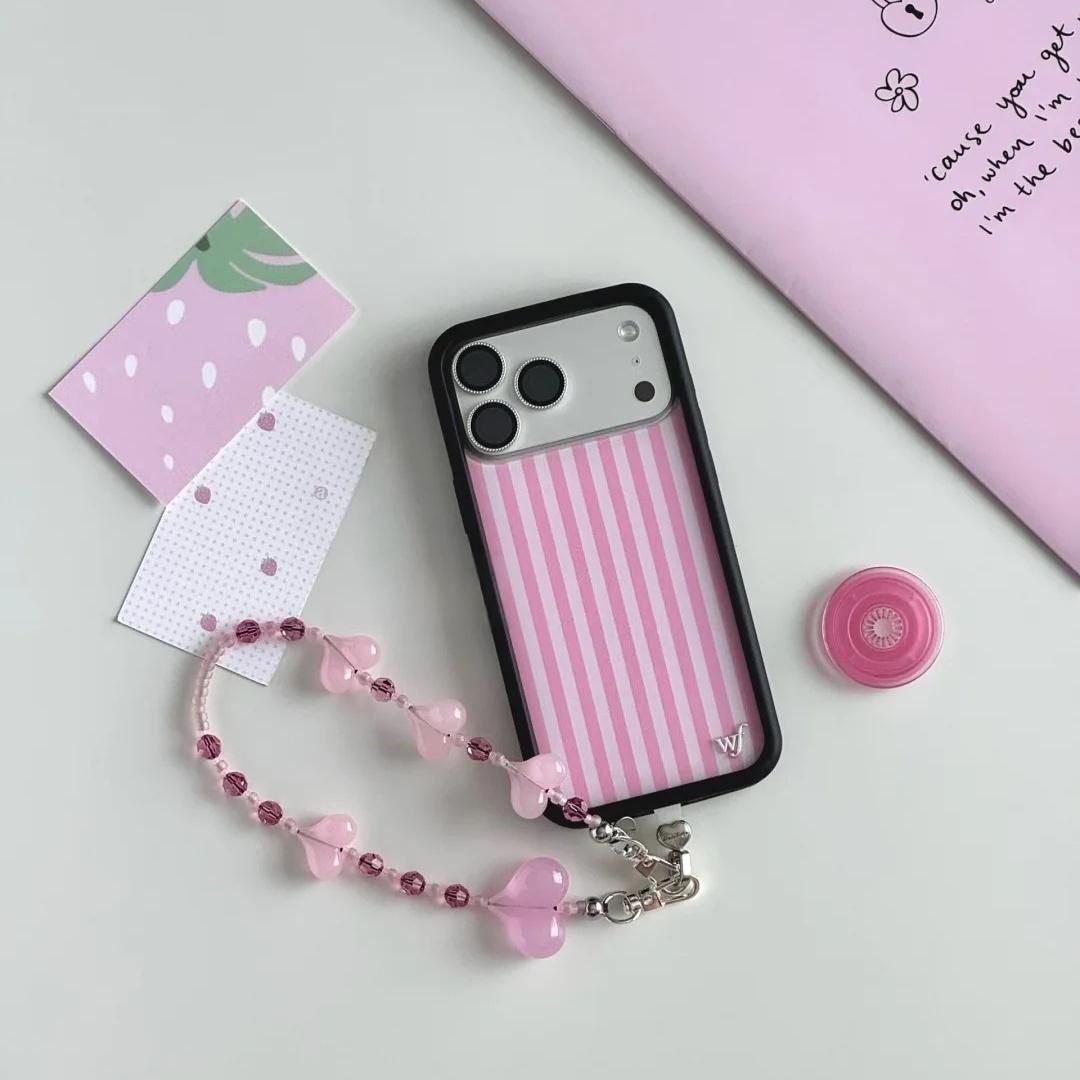Wildflower ins Pink Stripes Ha – Phone Cases Wildflower Bewertung und Preis
