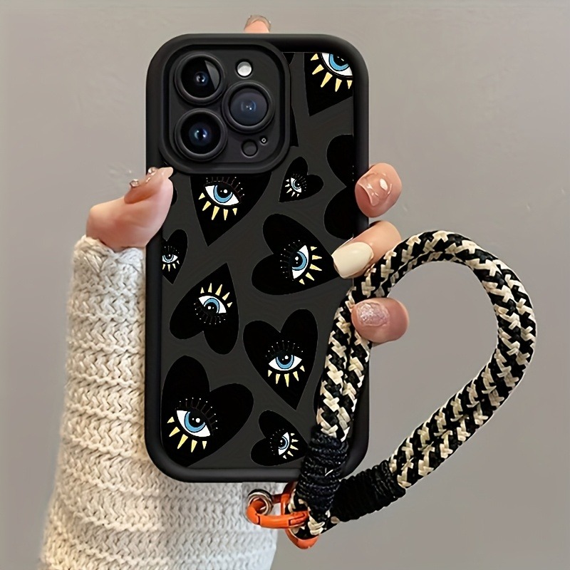 Schwarze Herzförmige Augen-Han – Phone Cases With Straps Bewertung und Preis