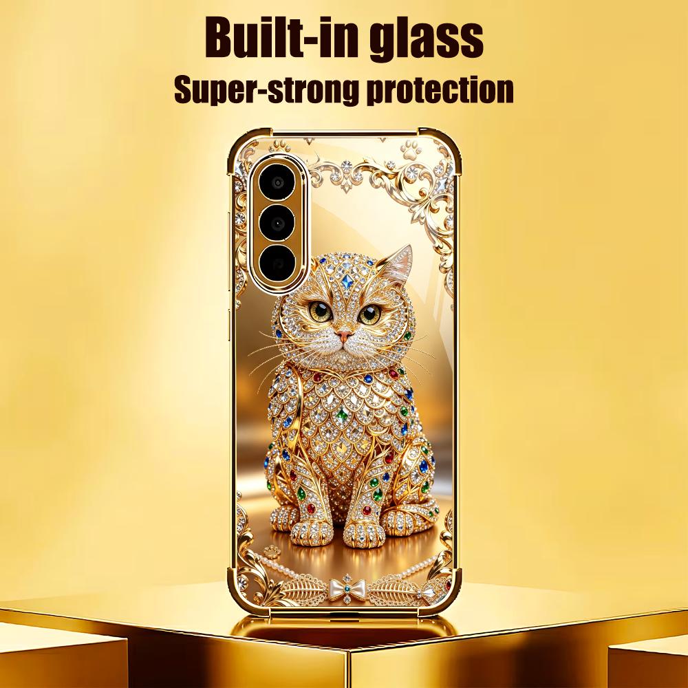 Niedliche Edelstein-Goldkatze  – Phone Cases Metal Bewertung und Preis