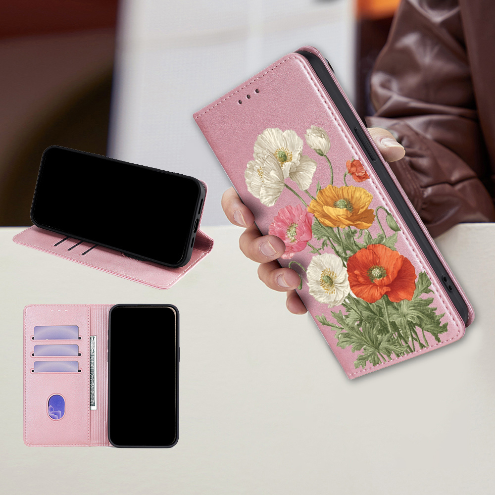Magnetisches Leder-Blumenmuste – Flip Leather Case Bewertung und Preis